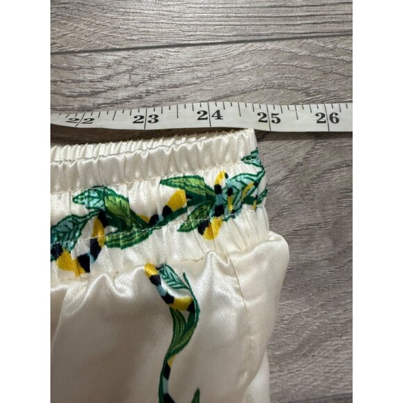 Summer Vibe 2 Piece Set Size 3XL Satin Chic Art Short Sleeve Shirt Wide Leg Pant - Picture 15 of 16